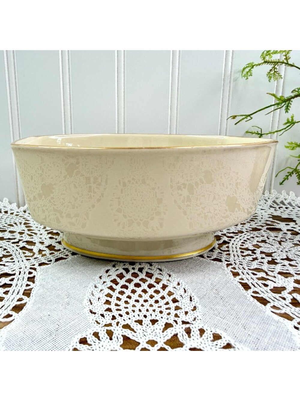 VTG Franciscan Masterpiece China Bowls Set of 4 Pedestal Antique Green Pattern